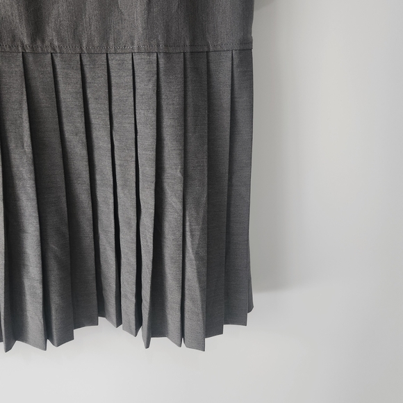 GANNI Grey Mélange Suiting Pleated Mini Shirt Dress Size 36 - Picture 9 of 14